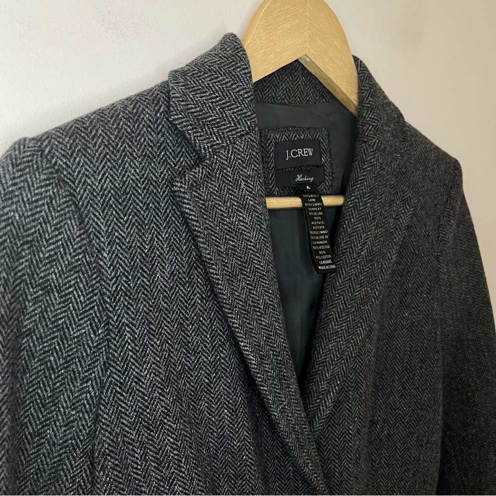 J.Crew Hack-ing Herringbone Blazer Grey Size 4 - Picture 6 of 11